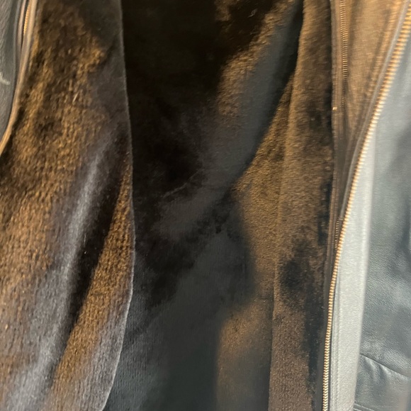 Like New Woman’s Genuine Leather Hooded Winter Jacket - Picture 6 of 11